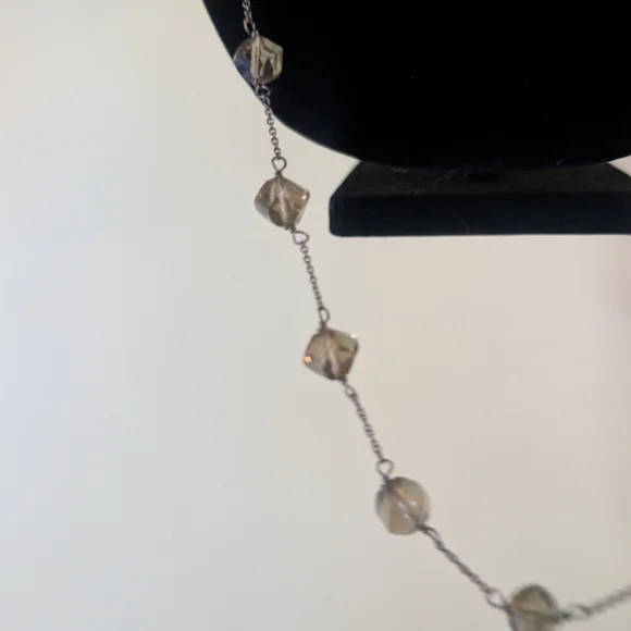 Vintage Grey Glass Beaded Necklace - Picture 2 of 7